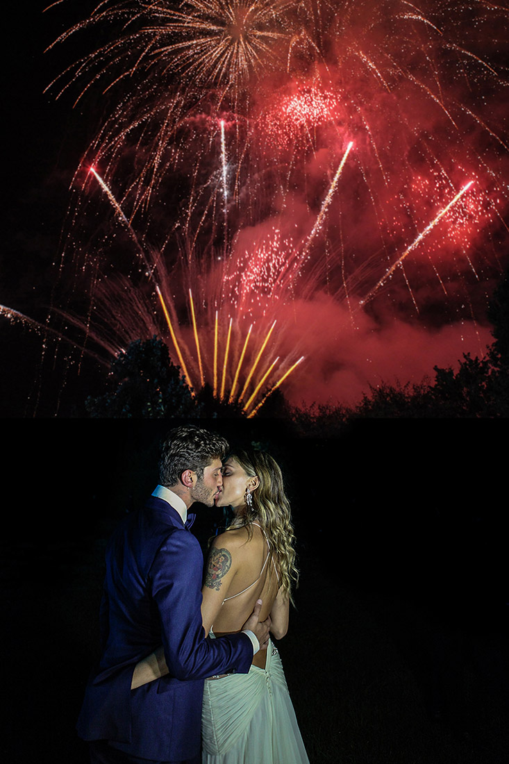 matrimonio stefano de martino e belen rodriguez bacio fuochi artificio by Photo27